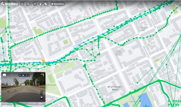 MapilScreenshot der Mapillary Plattform